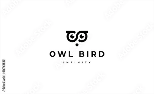 Obraz owl infinity logo icon vector design illustration