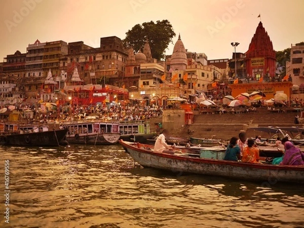 Fototapeta インド3　ガンジス川の夕景