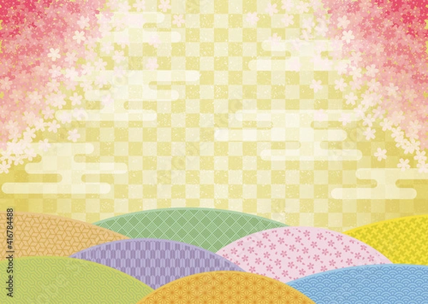 Fototapeta 2102-桜-パターン・背景-cs3