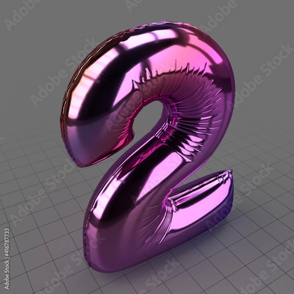 Fototapeta Foil number two balloon