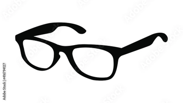 Fototapeta Modern glasses icon isolated on white background. Vector illustration of stylish spectacles in black frame and elegance eyeglasses with lens