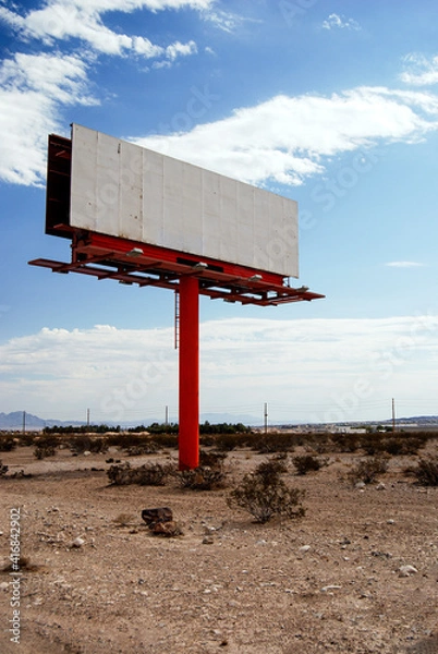 Fototapeta Billboard in the desert ready for copy