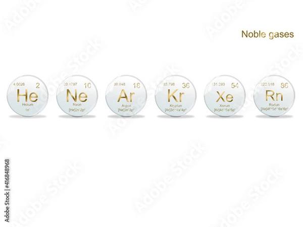 Obraz PSE Elemente Edelgase des Periodensystems 