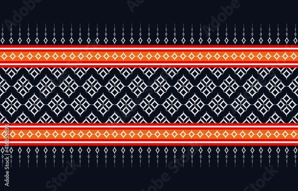 Fototapeta Seamless pattern of fabric that is the illustration and consists of beautiful geometric shapes floral background elements.