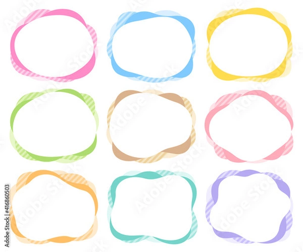 Fototapeta ゆるい形のポップなフレームセット