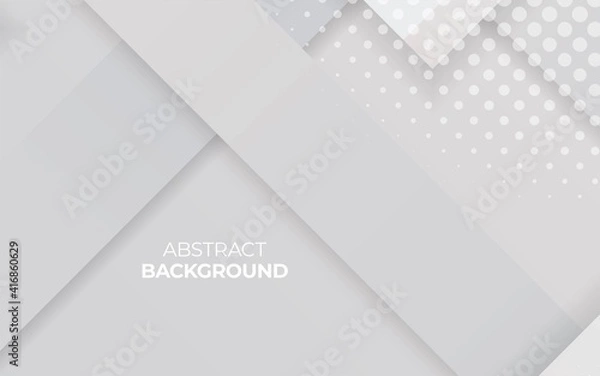 Obraz modern white Halftone geometric paper effect vector background