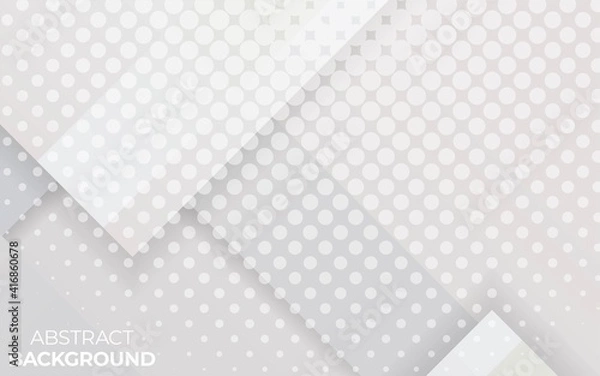 Obraz modern white Halftone geometric paper effect vector background