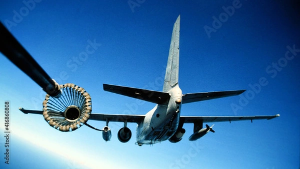 Obraz Airplane navy jet refueling in flight
