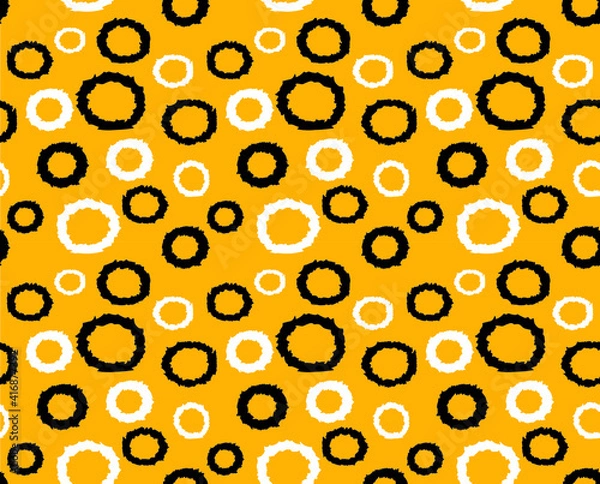 Obraz Abstract geometrical circle pattern with yellow background.