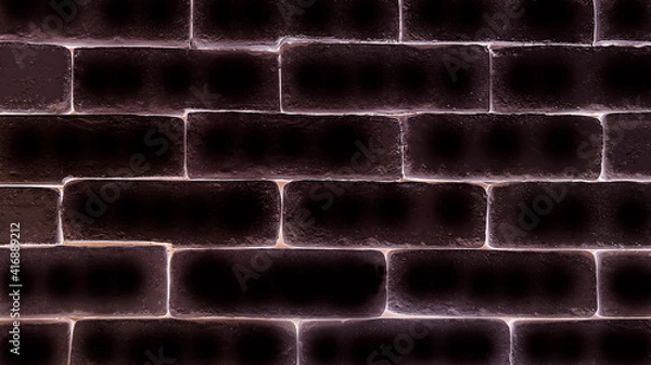 Fototapeta abstract image - texture of black blick wall for background