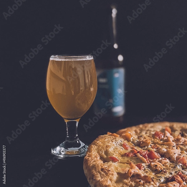 Fototapeta pizza and beer