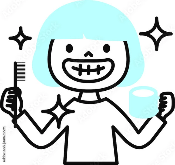 Obraz キレイに磨いた歯の子供