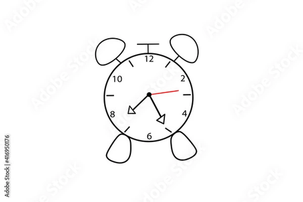 Obraz Modern design ring alarm clock icon.