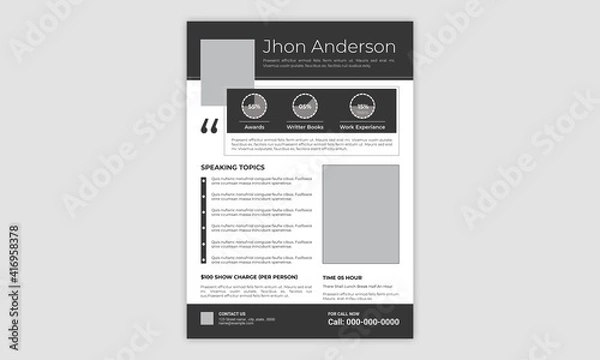 Obraz Speaker One Sheet Template