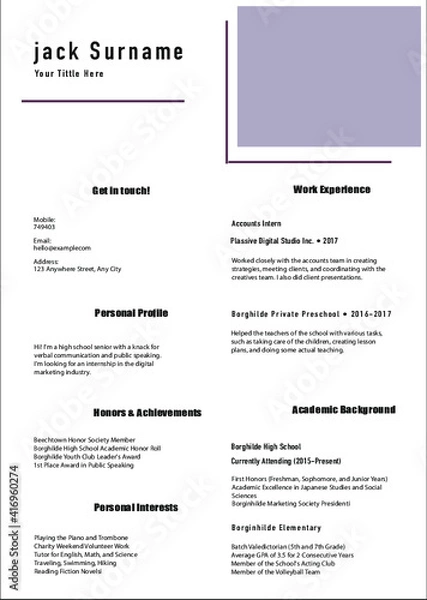 Obraz CV resume template 