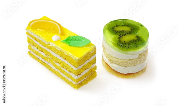 Obraz Piece of lemon and kiwi jelly