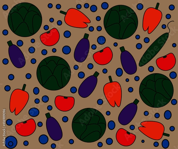 Obraz the patter consists of vegetables tomatoes, cucumbers.