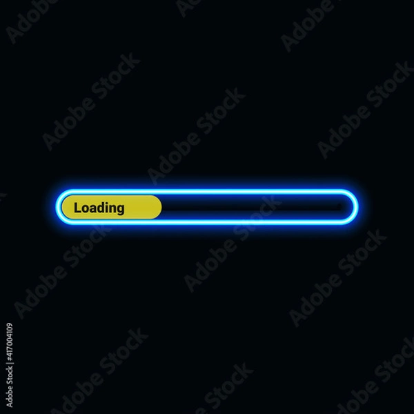 Fototapeta Loading neon icon for website, mobile application and template UI material. vector illustration