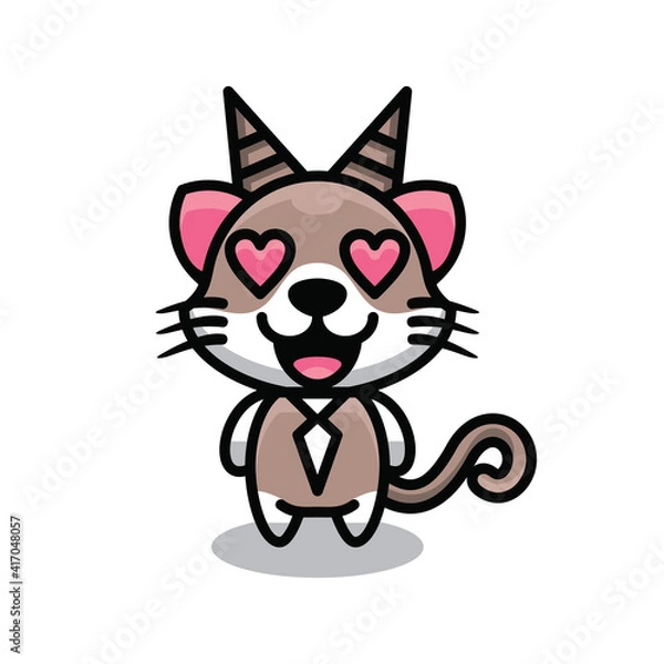 Fototapeta Simple Cat Mascot Logo Design. Abstract emblems, design concepts, logos, logo type elements