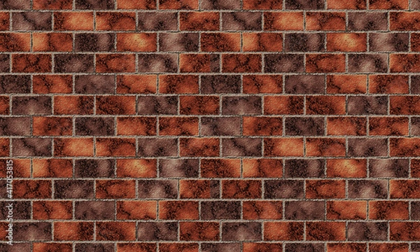 Fototapeta The Old Red Brick Wall Seamless Pattern Texture