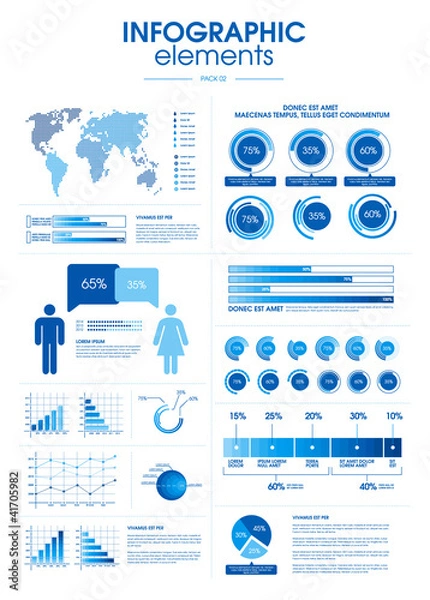 Obraz Monochrome Infographic Elements-Pack 02