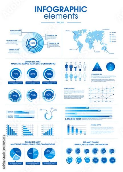 Obraz Monochrome Infographic Elements-Pack 01