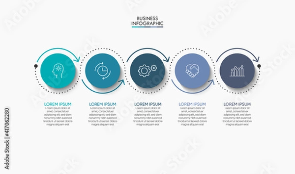 Obraz Business data visualization. timeline infographic icons designed for abstract background template milestone element modern diagram process technology digital marketing data presentation chart Vector