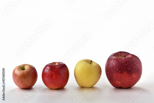 Fototapeta 白背景の複数の林檎