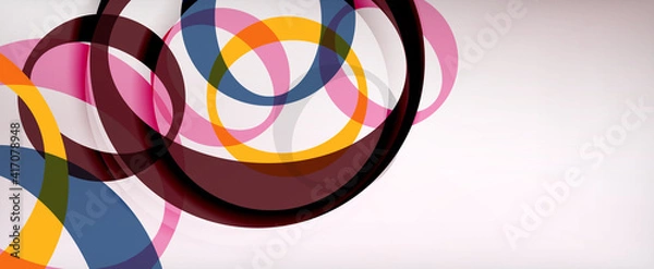 Fototapeta Ring geometric shapes, o letter repetition wallpaper. Abstract background for business or technology presentations, internet posters or web brochure covers