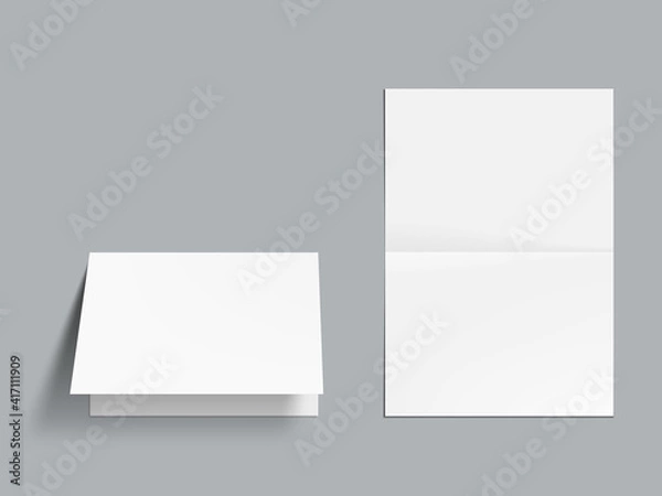 Fototapeta 3D Horyzontal Fold Stanowy szablon białej broszury