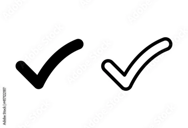 Fototapeta Check mark icon set. Check mark sign. Tick mark symbol vector
