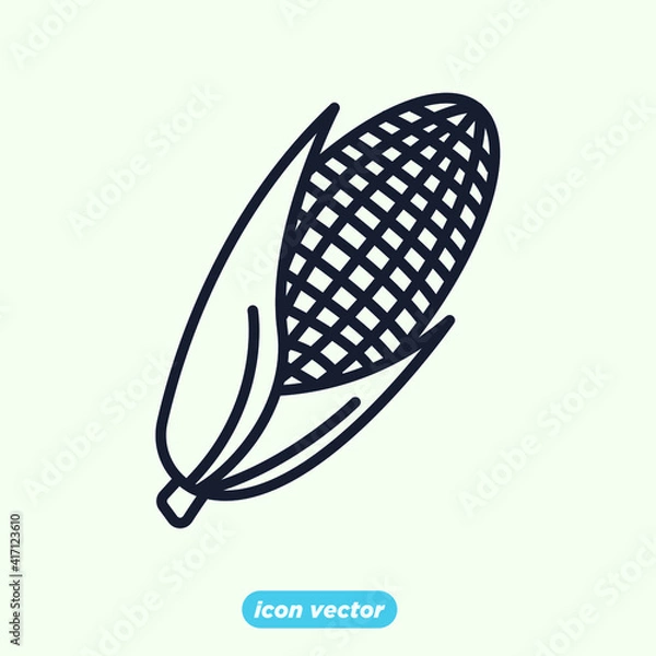 Fototapeta corn icon. corn vegetable symbol template for graphic and web design collection logo vector illustration