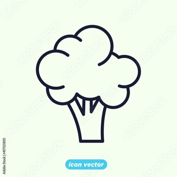 Obraz broccoli icon. broccoli vegetable symbol template for graphic and web design collection logo vector illustration