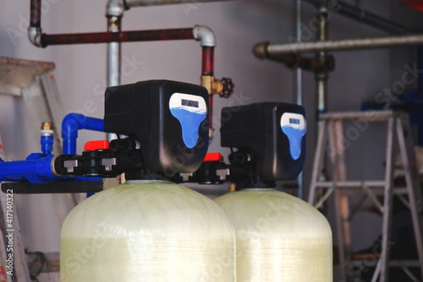 Fototapeta 
Install a water softener tank system inside the building.