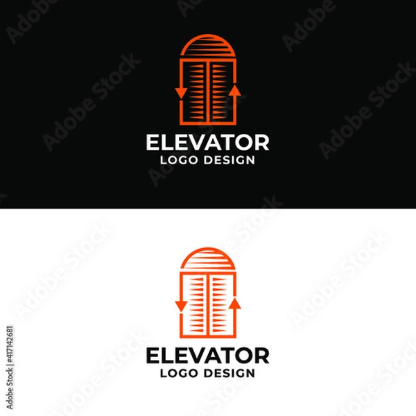 Fototapeta elevator logo design creative  logotype vector template