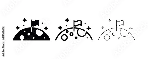 Fototapeta Mars planet vector. This symbol, the flag planting of marsa, marsa or go to the planets. Editable line. Set of Space Icon, Space sign, symbol line vector.
