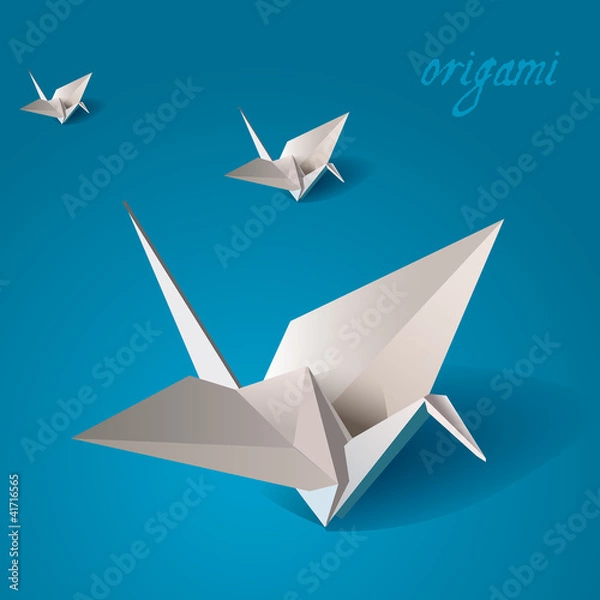 Obraz crane bird origami vector