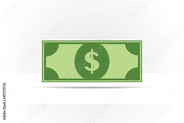 Fototapeta dollar bill icon. Vector flat symbol on white background