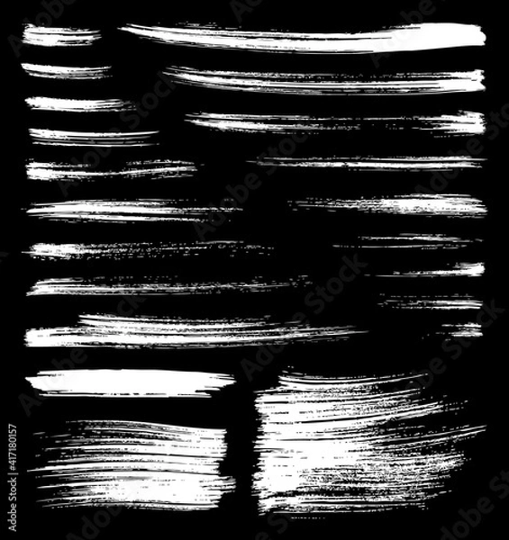 Obraz Vector Whitt Brush Splatters na czarnym tle