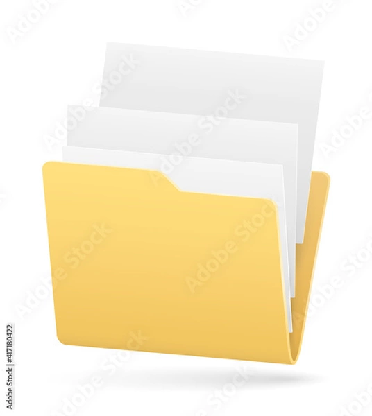 Obraz vector full folder of documents and papers