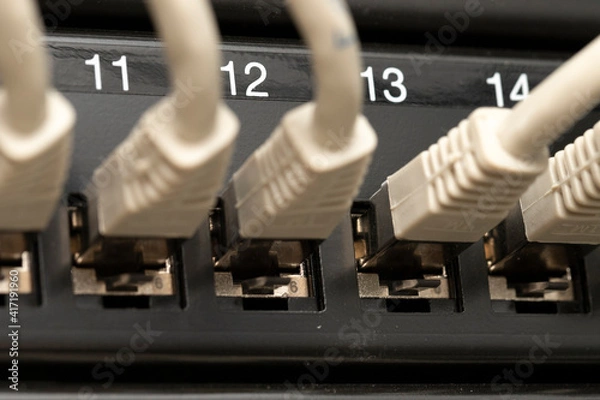 Obraz network hub and cables