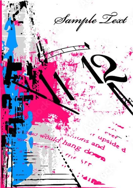 Obraz abstract background with space time clock splash