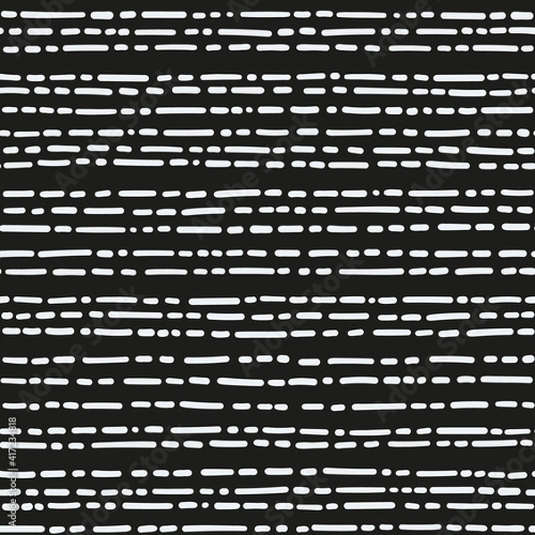 Obraz Horizontal vector broken stripes as seamless repeat pattern with black background.