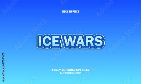 Fototapeta ice wars style editable text effect
