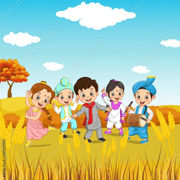 Obraz Indian children playing in the park