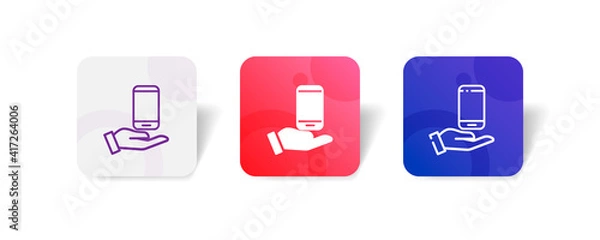 Fototapeta smartphone installments and insurance pixel perfect icon set bundle in line, solid, glyph, 3d gradient style