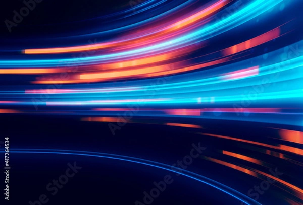 Fototapeta blue geometric  shape abstract technology background