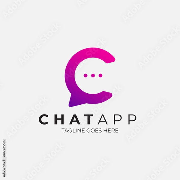 Fototapeta Logo Chatting App Vector Design, Talk Logo for chat applications