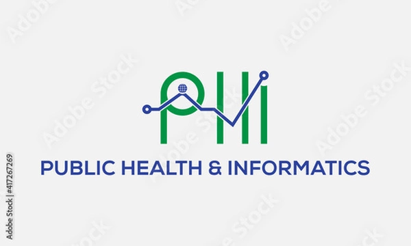 Fototapeta PHI logo, Health logo, Information logo, University logo, Main logo. 