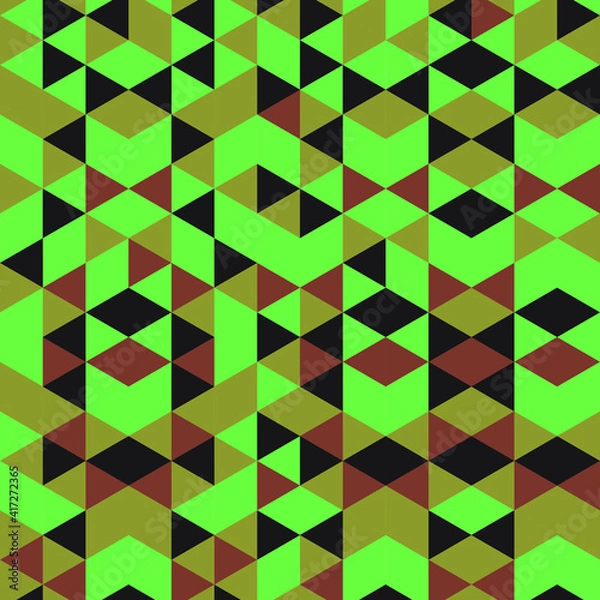 Fototapeta Vector background of triangles in colorful corner pattern. It can be used in cover design, book design, website background. Vector illustration.
